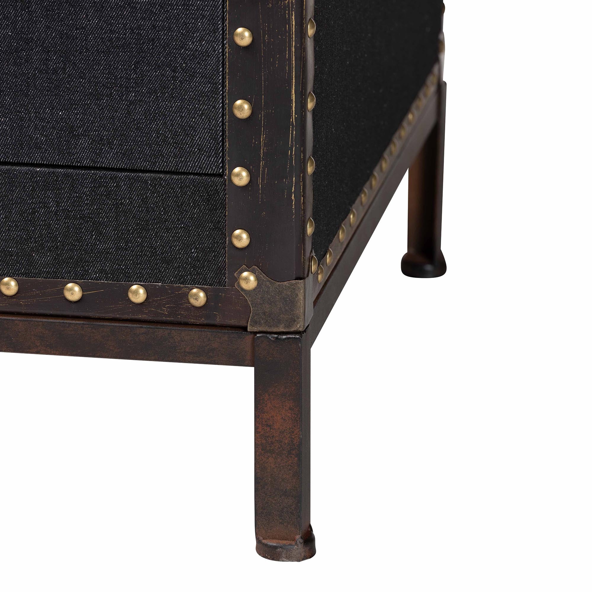 Baxton Studio Benton Vintage Storage Cabinet, 4-Drawer, Dark Brown