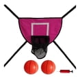 thumbnail image 5 of BAOSITY Basketball Hoop for Trampoline Basketball Frame Waterproof Basketball Goal Outdoor Trampoline Accessory for All Ages Rose Red with two balls, 5 of 8
