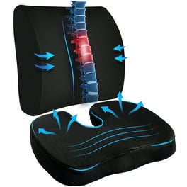 Memory Foam Seat Cushion Lumbar Support Relief for Back Sciatica Tailbone Office Chair Car Wheelchair Black Walmart