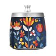 thumbnail image 7 of Yayeee Ashtray with Lid for Cigarette Smokeless Stainless Steel Home Ash Holder, Art Flowers, 7 of 7