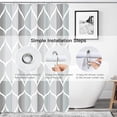thumbnail image 3 of Grey Fabric Shower Curtain, Waterproof Design and Polyester, Quick-Drying, Weighted Hem, Shower Curtains Set for Bathroom W 72 x H 72, Durable and Washable with 12 Hooks, 3 of 6