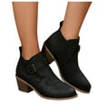 thumbnail image 6 of Stylish Ankle Boots Thick Heel Buckle Comfortable Versatile Footwear for Women Casual Winter Outfits, 6 of 10
