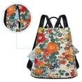 thumbnail image 5 of FORMRS Women's Travel Backpack Purse Anti-Theft Hidden Pockets Casual Shoulder Bag, Orange Japanese Flowers Pattern, 5 of 7