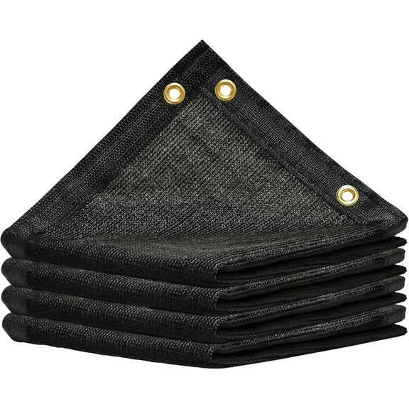 AMGO 4' x 2' Black Shade Cloth with Grommets - 90% Sunblock, Durable Mesh Fabric Tarp for Dog Kennel Cover, Greenhouse, Fence Privacy Screen, Chicken Coop & Pet Playpen (We Make Custom Size)