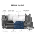thumbnail image 2 of Nestl Essential College Dorm Bedding Bed in a Bag Comforter Set, 35PC Dorm Twin Bedding Sets, Navy, 2 of 10