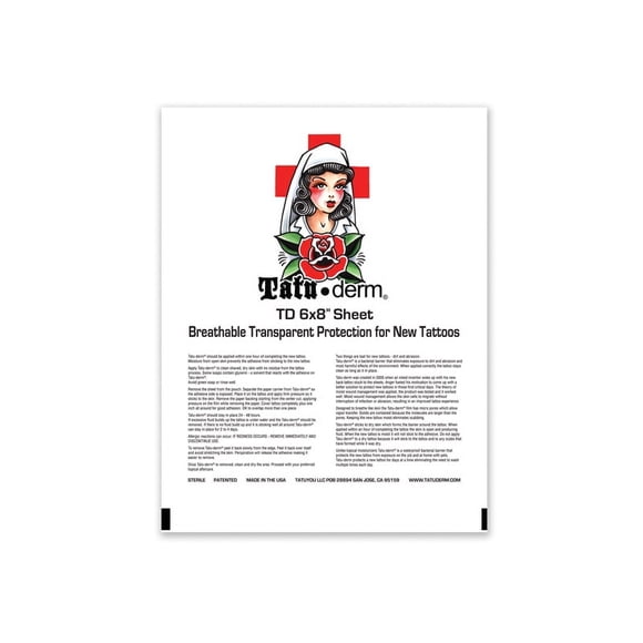 Tatu-Derm Tattoo After Care Sheet - 6" X 8" (5 Pieces)