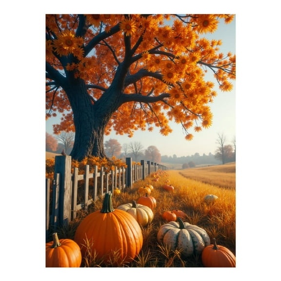 Diamond Art Kit for Adults, Autumn Harvest Scenic Landscape Diamond Painting for Adults Beginners, DIY Diamond Art Painting Kits, 5D Diamond Painting Crafts for Home Decor 12x16 Frameless