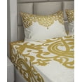 thumbnail image 6 of Ambesonne Victorian Fitted & Top Sheet Set with Shams, Medieval Baroque Art, Pale Brown Cream, 6 of 8