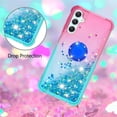 thumbnail image 4 of Clear Case for Samsung Galaxy A24 4G with Kickstand for Girls Women, Liquid Glitter Sparkle Bling Cute Case Gradient Quicksand Cover for Samsung Galaxy A24 4G JB Powder Blue, 4 of 16