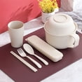 thumbnail image 4 of WIZUTIZ Straw Ramen Bowl Tableware Student Large Capacity Bowl Set Home Office Worker Dormitory Convenient Bowl Spoon Lunch Box Household Items for New Home Celebrating Holiday Choices Reduced Price, 4 of 5