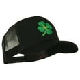 thumbnail image 5 of Four Leaf Clover Embroidered Trucker Cap - Black OSFM, 5 of 5