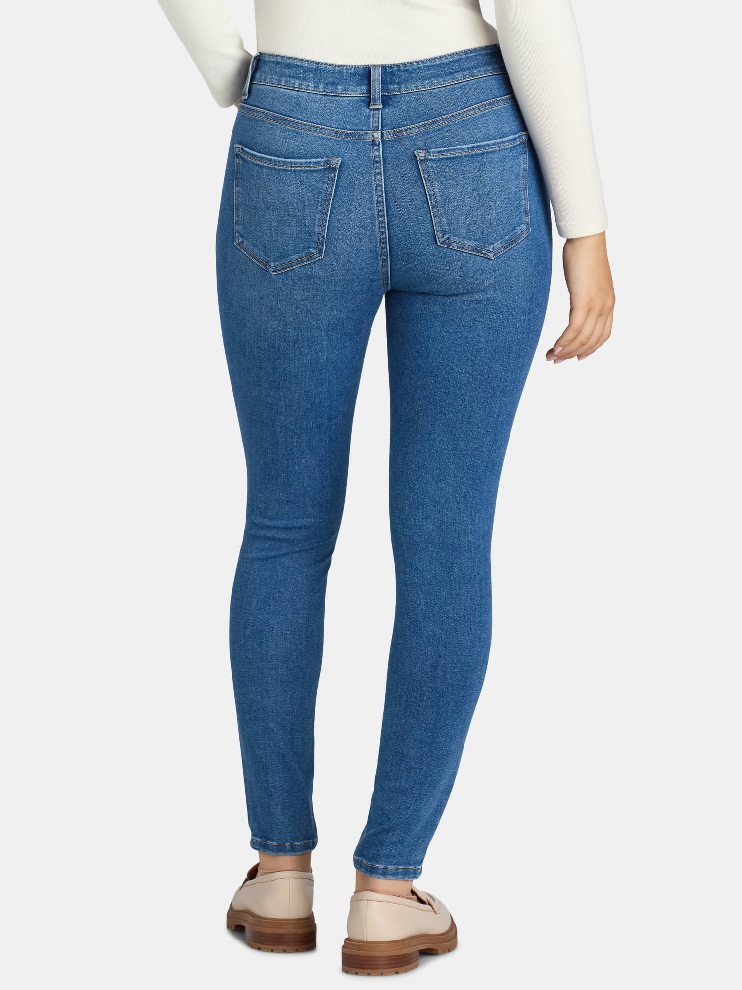 Time and Tru Women's High Rise Skinny Jeans, 27", 29” Inseams, Sizes 2-22