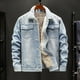 thumbnail image 2 of Chaquetas de Mezclilla Prendas de Vestir Para Hombres Chaqueta de Mezclilla Casual Y Abrigo de Chaqueta de Terciopelo Con Cuello Alto Y Un Solo Pecho Odeerbi ODB-4, 2 of 9