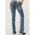 thumbnail image 3 of Grace In LA Women's Fleur De Lis With Turquoise Stones Bootcut Stretch Jeans (26), 3 of 3