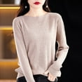 thumbnail image 4 of Wdgfv Women's Lightweight V-Neck Cotton Striped Pullover Top Women's Ribbed Knit Turtleneck Pullover Sweater Soft Comfortable Casual Winter Long Sleeve Slim, 4 of 4