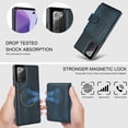 thumbnail image 3 of Allytechgroup Detachable Cards Holder Case for Samsung Galaxy Note 20, RFID Blocking 2 In 1 Wallet PU Leather Case with Stand Compatible with Magsafe Shockproof Cover for Galaxy Note 20, Blue, 3 of 5