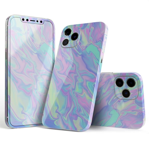 Design Skinz Iridescent Dahlia v1 Full Body Skin Decal Wrap Kit Compatible with Apple iPhone X/XS (Screen Trim & Back Skin)