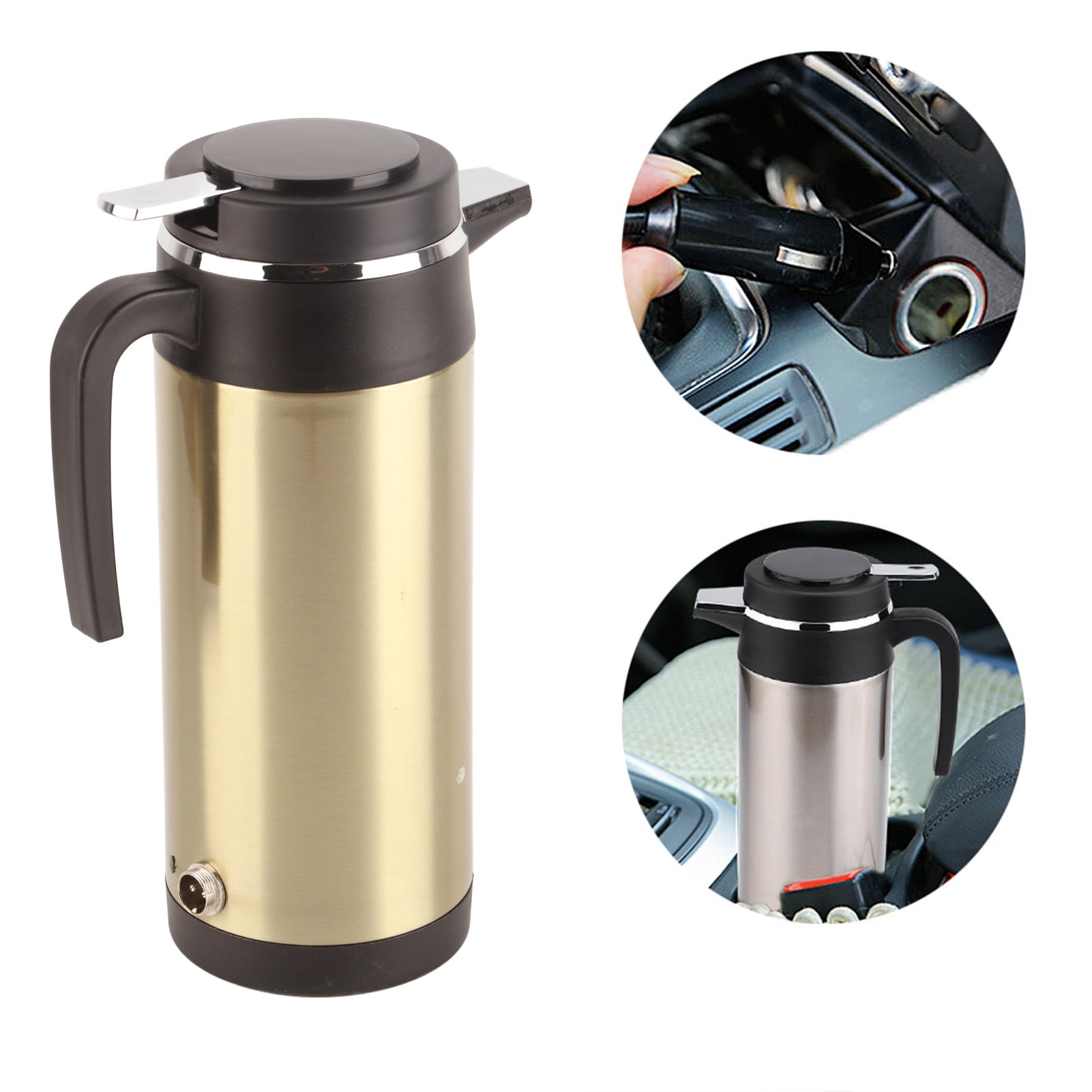 Car Kettle Boiler 1200ML 12V Stainless Steel Electric Incar Kettle Car Heating Cup Travel Thermoses Heating Water Bottle for Water Tea Coffee Milk(12V) Other Electrical Appliances