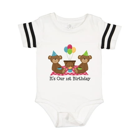 

Inktastic Twins 1st Birthday Bears Gift Baby Boy or Baby Girl Bodysuit
