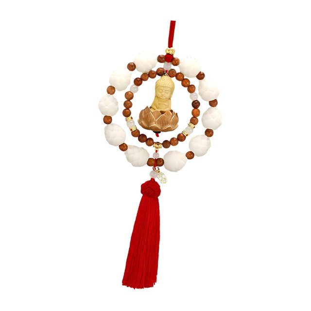 jinwen Buddha Car Hanging Ornament Rear View Mirror Pendant Lucky Cars Charm Pendant Red