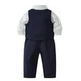 thumbnail image 4 of Kiijoy Newborn Boys Formal Suit Long Sleeve Bodysuit Waistcoat Pants Bow-Tie 4Pcs Set, Sizes 0-3M, 4 of 7