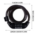 thumbnail image 2 of MKHSQHDG Today's Deals Lock Electric Vehicle Five Digit Password Lock Mountain Bike Bar Wire Ring Lock Riding Equipment, 2 of 8