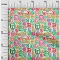 thumbnail image 2 of oneOone Cotton Silk Green Fabric Kids Alphabet Sewing Fabric By The Yard Printed Diy Clothing Sewing Supplies 42 Inch Wide, 2 of 4