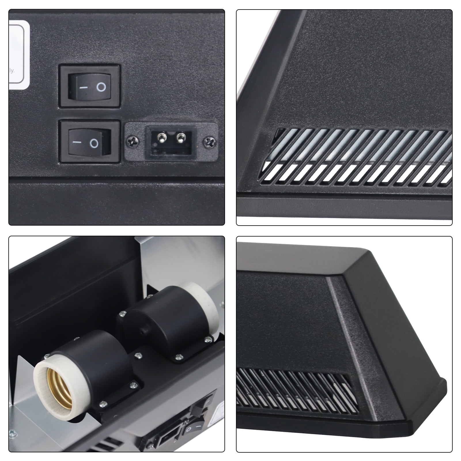 Dual Reptile Light Fixture Reptile Heat Lamp Fixture with Separate Switches Fit,150W Max - E26 Socket for Heat & UVB Lamps, Heat Bulb for Reptile Glass Terrariums