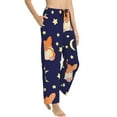 thumbnail image 2 of Sigee Corgi Lying With Moons And Stars Print Women's Soft Pajama Pants - Breathable and Comfortable Lounge Sleep Bottoms with Elastic Waistband and Pockets-Large, 2 of 9