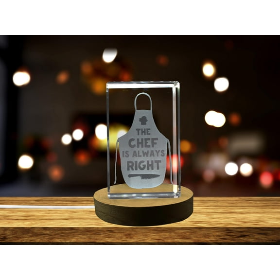 The Chef is Always Right 3D Engraved Crystal 3D Engraved Crystal Keepsake/Gift/Decor/Collectible/Souvenir