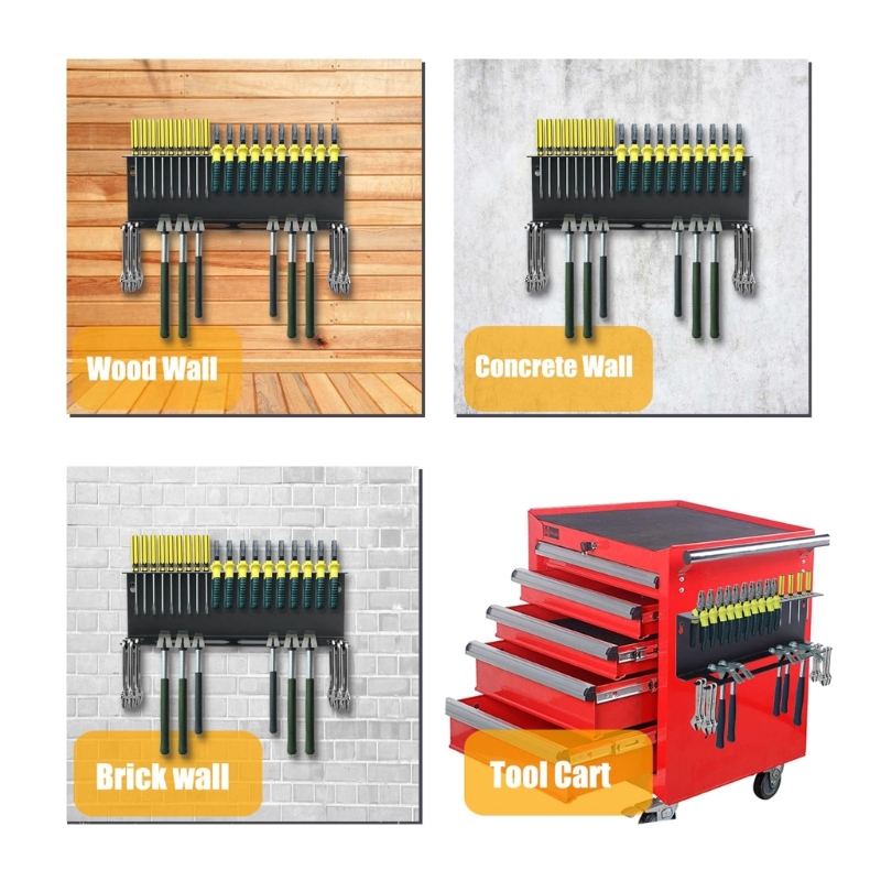 Steel Wall Rack for Hand Tools Organization Screwdrivers and Pliers Organizer
