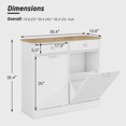 thumbnail image 4 of Living Room Trash Bin Two-Compartment Tilt-Out Trash Cabinet, Pet Proof Kitchen Trash Cabinet with Cutting Board, Free Standing Laundry Sorter Cabinet, Laundry Hamper, White,Primary Living Space Tras, 4 of 13