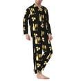 thumbnail image 2 of Sikiie Gold Bottles Mens Pajama Set, Soft Warm Long Sleeve Sleepwear, Cozy Button-Down Pjs for Men-Large, 2 of 7