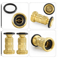 thumbnail image 3 of Fire Hose Nozzle 1-1/2 Inch NPSH/NPT Fire Hose Nozzle 100 Psi 75 Gpm Brass Fire Equipment Jet Fog Sprays Nozzle, 3 of 5