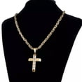 thumbnail image 3 of QQTDFG Men's Cross Pendant Gold Black Silver Stainless Steel Byzantine Chain Necklace-Gold-18 inch Necklace, 3 of 6