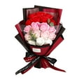 thumbnail image 1 of Ramo de flores, centros de mesa de flores de rosas de jabón, arreglos florales de regalos, flores artificiales para , aniversario, compromiso Rojo, 1 of 8