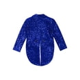 thumbnail image 4 of renvena Blazer Classique à Sequins pour Garçons, Veste de Costume à Queue d'Hirondelle Ouverte devant Bleu 10, 4 of 5