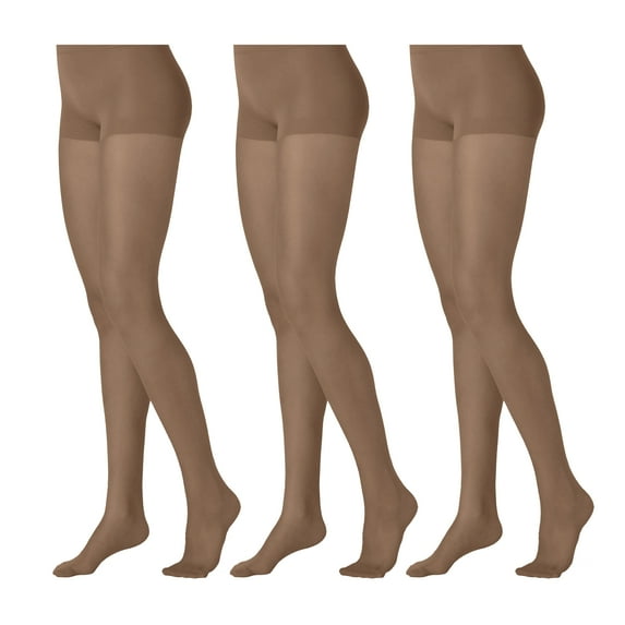 Butterfly Hosiery Women's Ladies Plus Size Queen Day Sheer Pantyhose Tights Stockings 3-Pack Coffee 3X