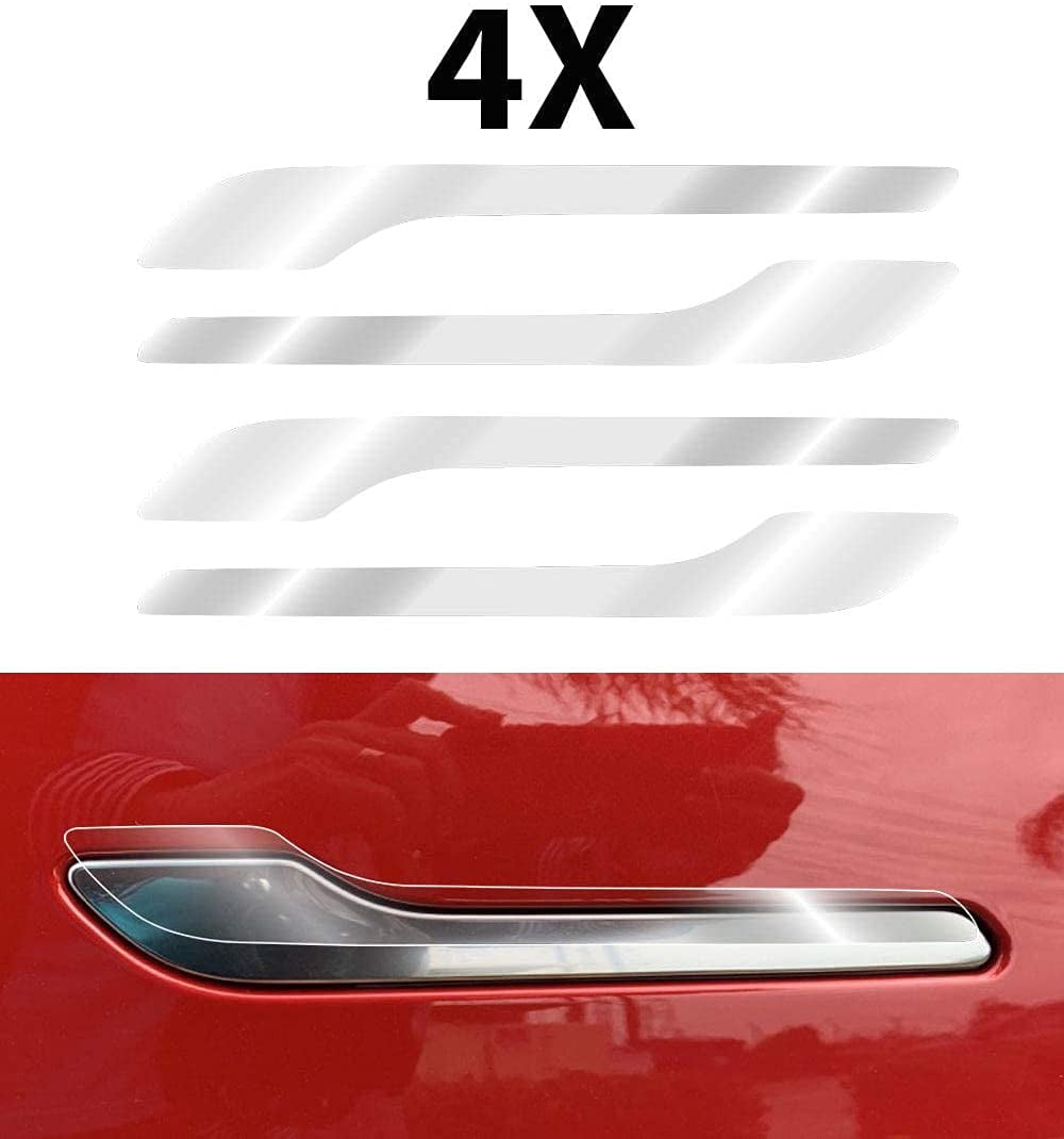 Set TESLA Model 3 Door Handle Taillight Logo Wheels Decals Overlay Sticker  Red 