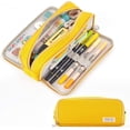 thumbnail image 1 of Estuche para lápices de gran capacidad con 3 compartimentos, estuche para bolígrafos para la escuela, adolescente, niña, niño, hombre, mujer, amarillo, 1 of 1