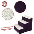 thumbnail image 3 of Majestic Pet Villa Pet Stairs 3 Steps Aubergine Machine Washable Removable Cover 18" x 16" x 15", 3 of 5