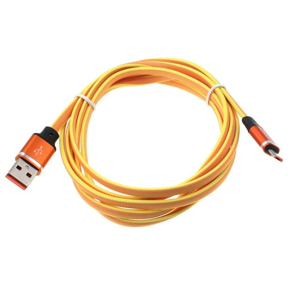 6ft Long USB Cable Orange MicroUSB Fast Charger Cord Power Wire L9Q for Samsung Galaxy Tab 4 7.0 10.1 SM-T530 3 10.1 GT-P5210 On5 Note 5 NotePRO 12.2 4 3 Mega 2, J7, (2018) Refine, J5 J3