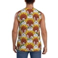 thumbnail image 4 of Lsque Cartoon Sunflowers Print Men's Cotton Blend Sleeveless Muscle Shirts (S-3XL)- Moisture Wicking, Odor Protection, UPF 30+,Small, 4 of 8