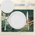 thumbnail image 3 of Ambesonne Fractal Place Mats Set of 4, Surreal Flowers Motif, Standard Size, Jade Green Orange, 3 of 6