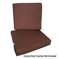 2 Pack Brown Water-resistant Covers 20"x18"x4" for Outdoor Patio Seat Cushions