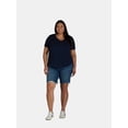 thumbnail image 2 of Terra & Sky Women’s Plus Size V-Neck Tee with Short Sleeves, Sizes 0X-4X, 2 of 5