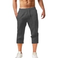 thumbnail image 3 of Blekii Men's Casual Summer Shorts, Solid Color Cotton Flat Front Shorts, Fashionable Lightweight Bottoms for Hot Weather, Versatile Pants for Beach, Lounge, Or Daily Outings,, 3 of 9