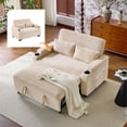 thumbnail image 2 of Ktaxon Sofa Bed, Corduroy Mechanical Pull-Out Loveseat, Convertible Couch for Living Room, Apartment Beige, 2 of 11