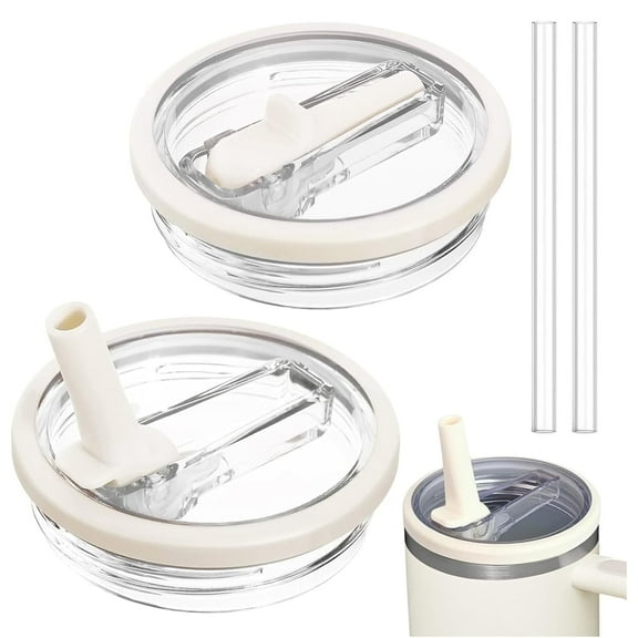 Annvchi 2 Pack Flip Straw Lid Replacement for Stanley 40 oz Tumbler, Leak-Proof & Durable Straw Cover Accessories, BPA-Free Cup Lid for Stanley Quencher H2.0, Adventure Tumbler