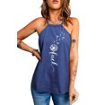 thumbnail image 2 of ABPHQTO Camiseta sin mangas vaquera con cuello halter de la suerte de diente de león azul para mujer, 2 of 5